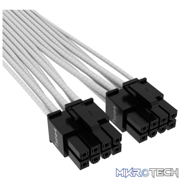 Corsair Premium Individually Sleeved 12+4 Pin (16-Pin) PCIe Gen 5.0 12VHPWR Type-4 Power Cable  White - Image 3